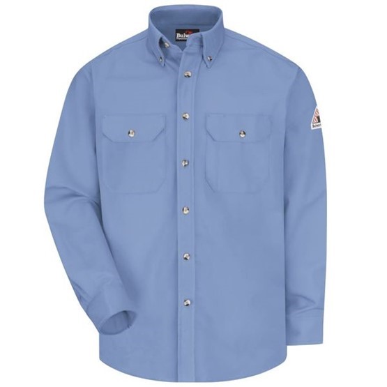 Bulwark Bulwark Men's 7 oz. Light Blue Dress Uniform Shirt SLU2LB